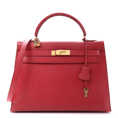 Hermes Epsom Kelly Sellier 32 Rouge Vif 1 of 10