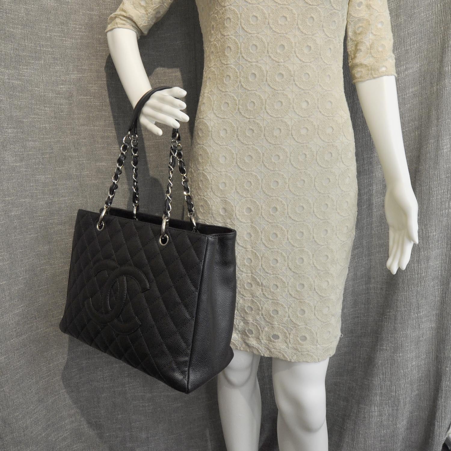Chanel Caviar Quilted Grand Shopping Tote GST Black 2 of 8