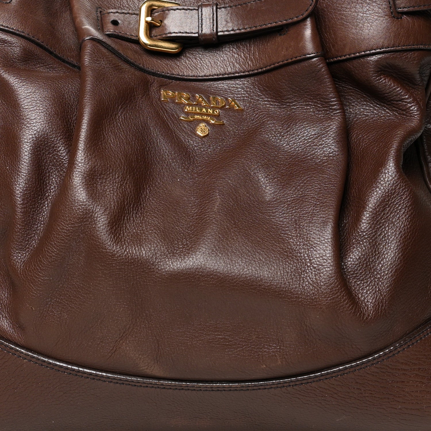 Prada Cervo Belted Hobo Brown 8 of 14