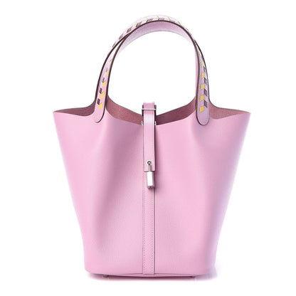 Hermes Epsom Tressage De Cuir Picotin Lock 22 MM Mauve Sylvestre Rouge H Jaune De Naples 1 of 10