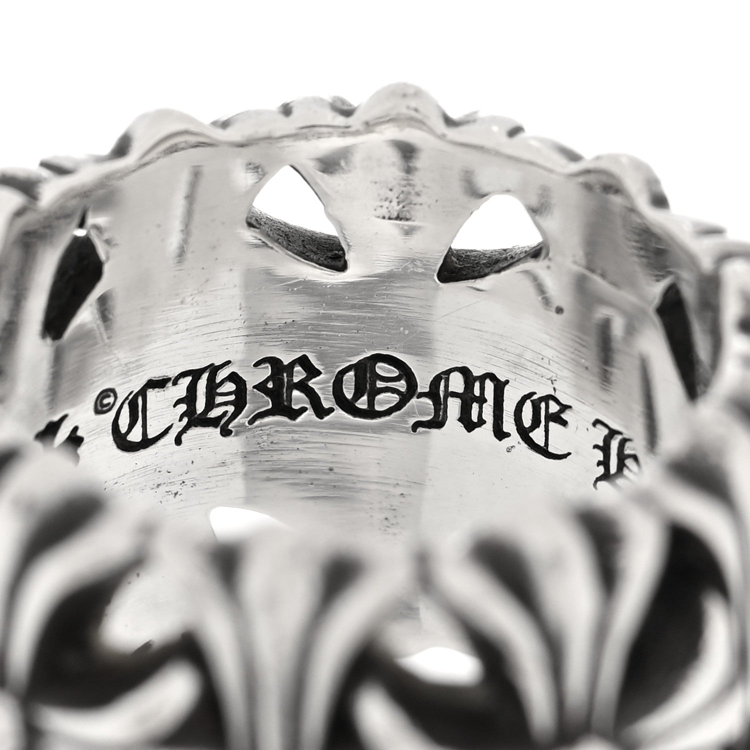 Chrome Hearts Sterling Silver Cemetery Cross Ring 56 7.5 4 of 5