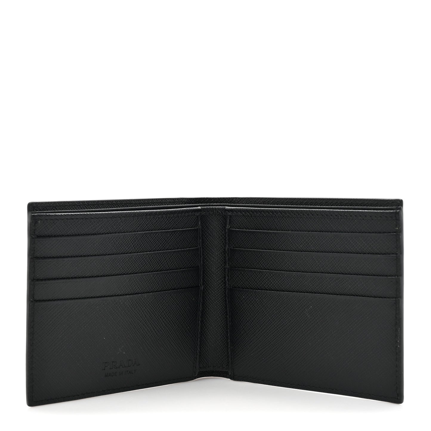 Saffiano Bi-Color Bi-Fold Wallet Grey Black