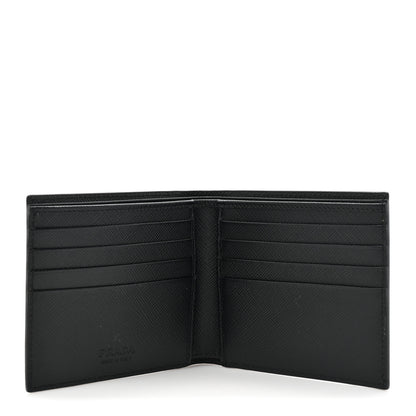 Prada Saffiano Bi-Color Bi-Fold Wallet Grey Black 5 of 9