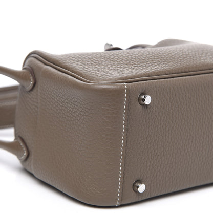Hermes Taurillon Clemence Mini Lindy 20 Etoupe 7 of 8