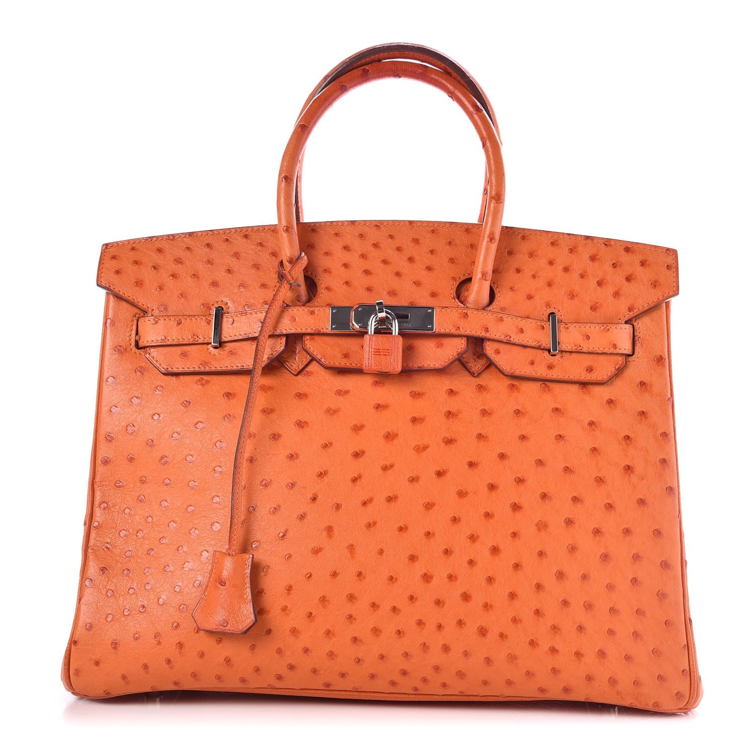 Hermes Ostrich Birkin 35 Orange 1 of 33