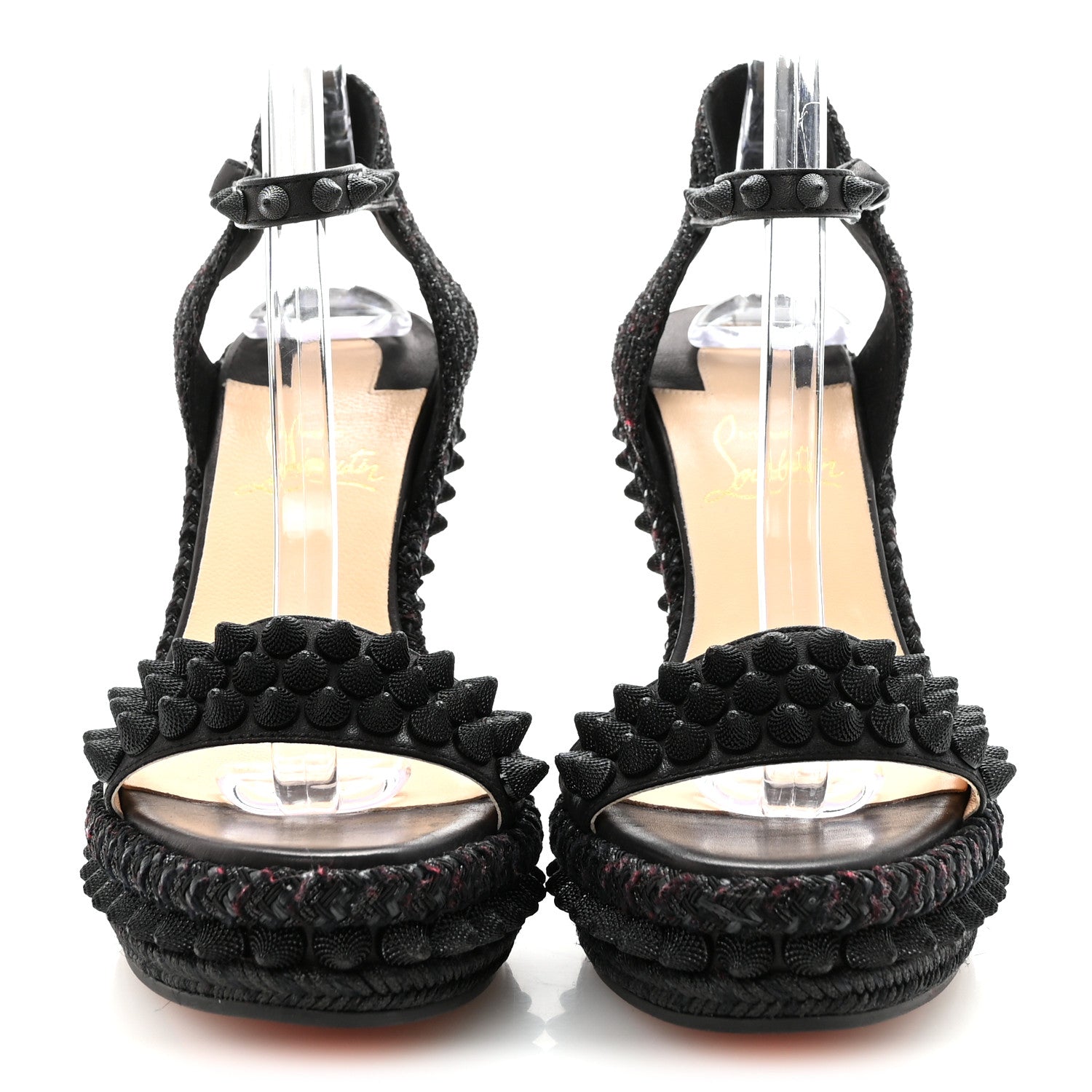 Christian Louboutin Calfskin Lata 110 Wedges 37 Black 3 of 8