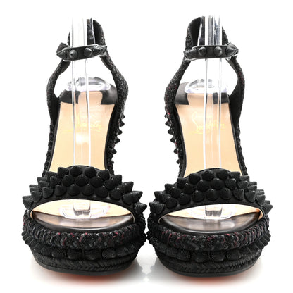 Christian Louboutin Calfskin Lata 110 Wedges 37 Black 3 of 8