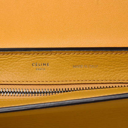 Celine Drummed Calfskin Suede Medium Trapeze Ocre 7 of 11
