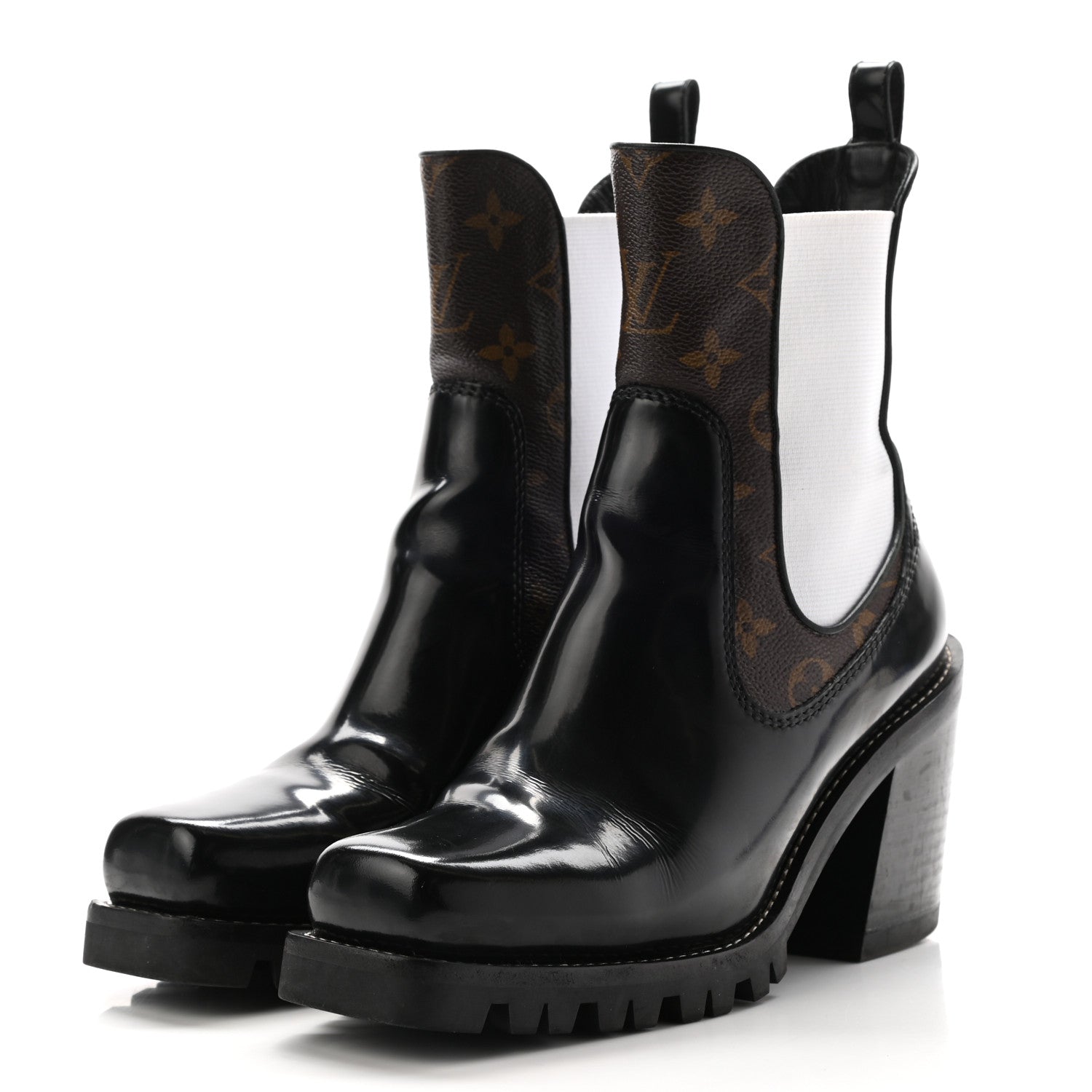 Louis Vuitton Patent Monogram Limitless Ankle Boots 39 Black 4 of 22