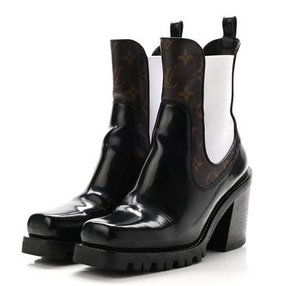 Louis Vuitton Patent Monogram Limitless Ankle Boots 39 Black 4 of 22