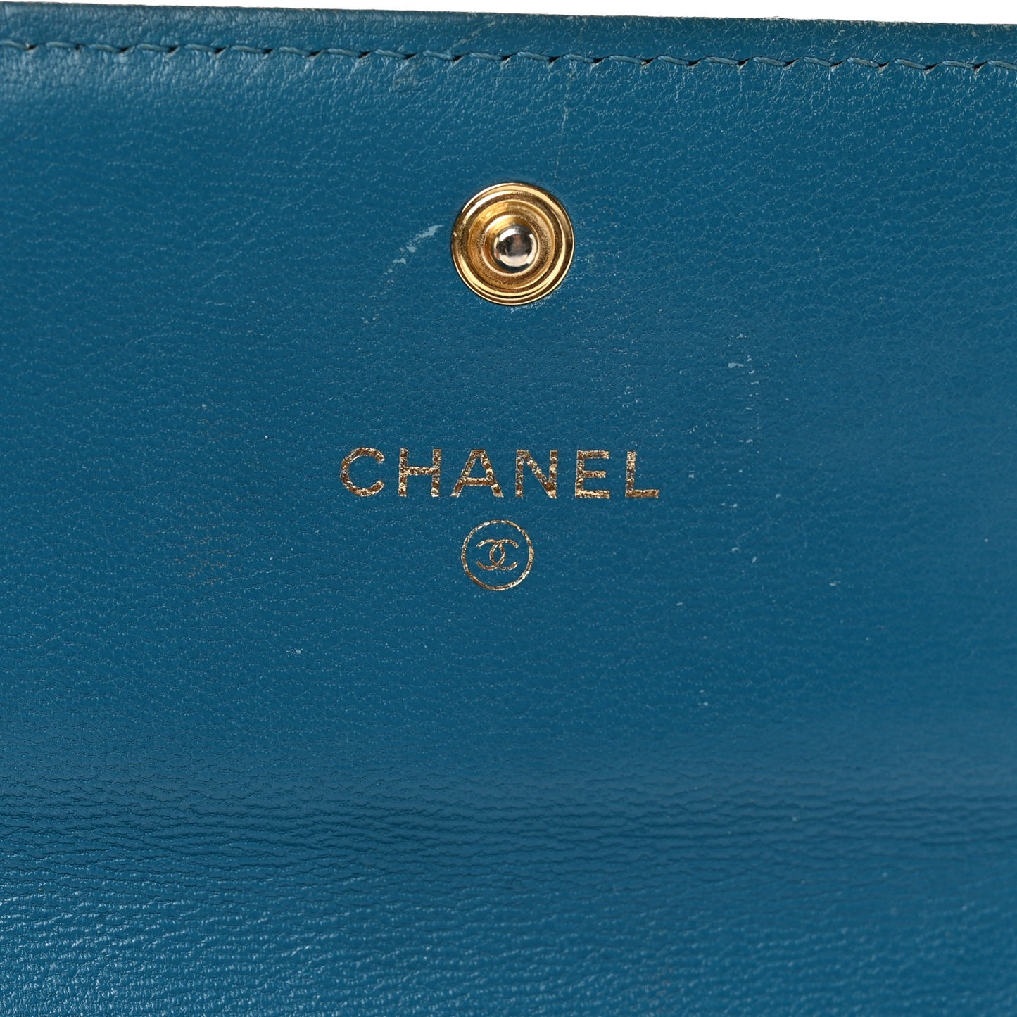 Lambskin Quilted Chanel 19 Flap Wallet Dark Green