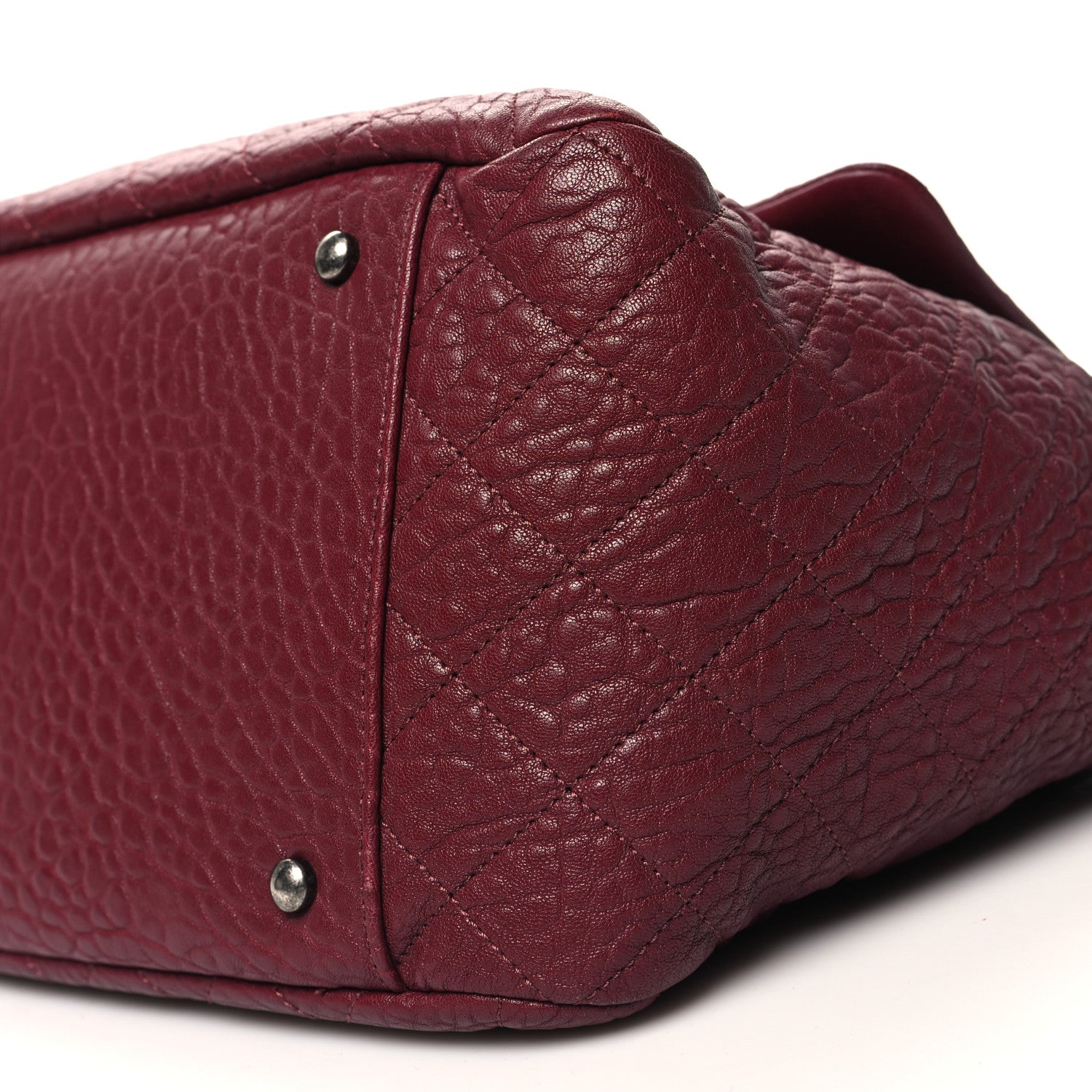 Chanel Crumpled Lambskin Quilted Large Tote Burgundy 10 of 11