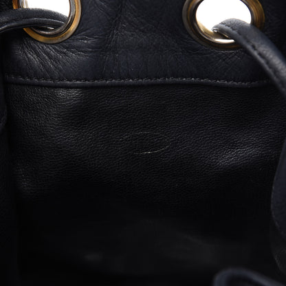 Chanel Lambskin Drawstring Bucket Bag Black 8 of 10