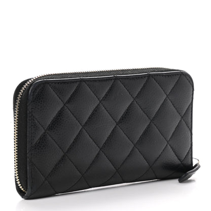Chanel Caviar Quilted Medium Zip Around Wallet Black 3 of 13