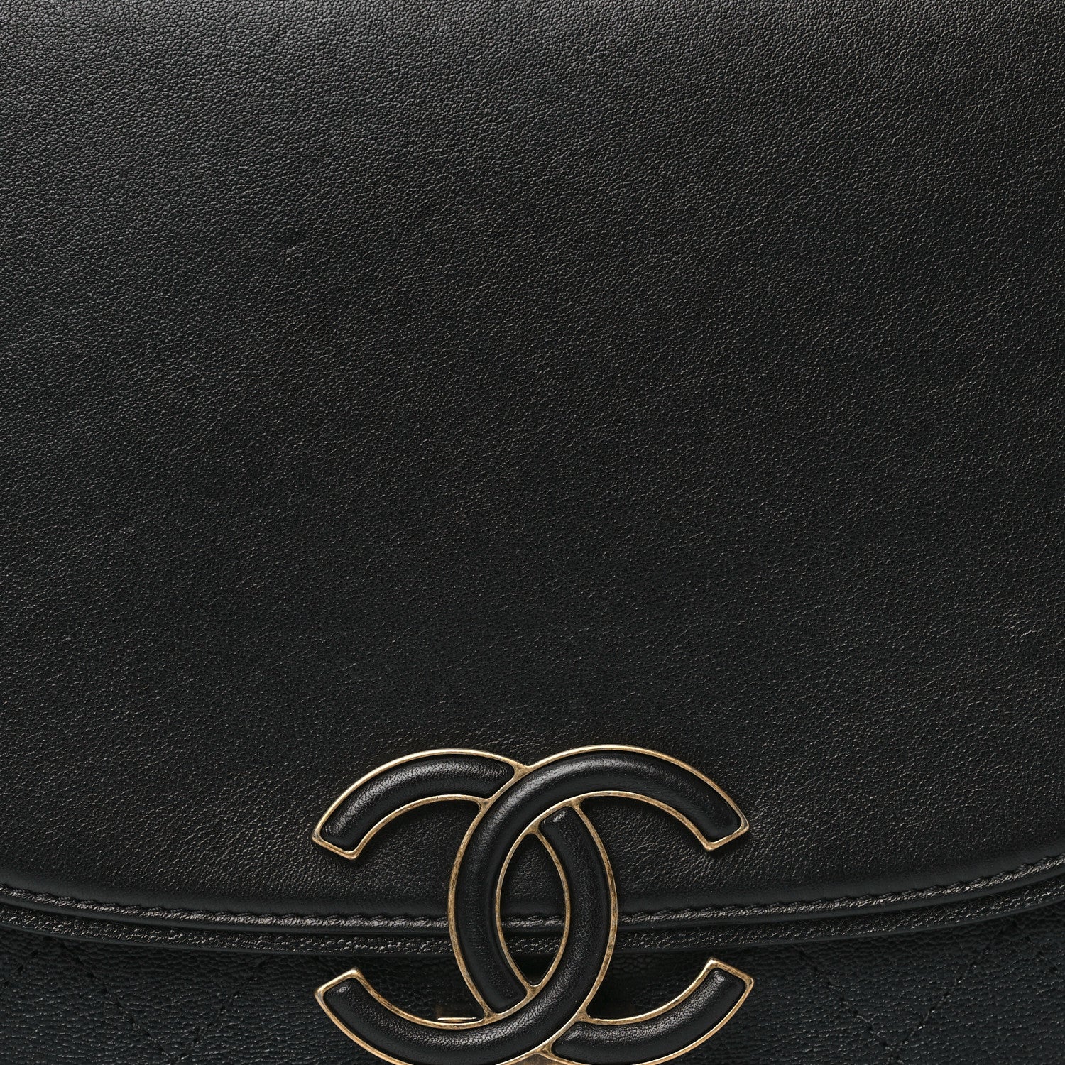 Chanel Shiny Calfskin Goatskin Quilted Medium Coco Curve Messenger Flap Black 8 of 10