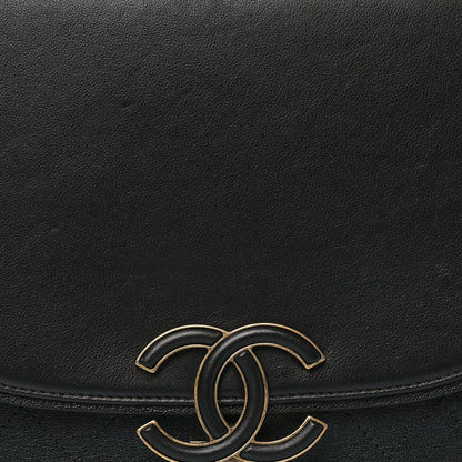 Chanel Shiny Calfskin Goatskin Quilted Medium Coco Curve Messenger Flap Black 8 of 10