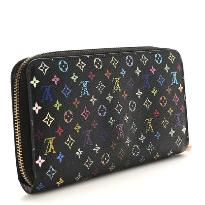 Louis Vuitton Monogram Multicolor Zippy Wallet Black Violet 3 of 7