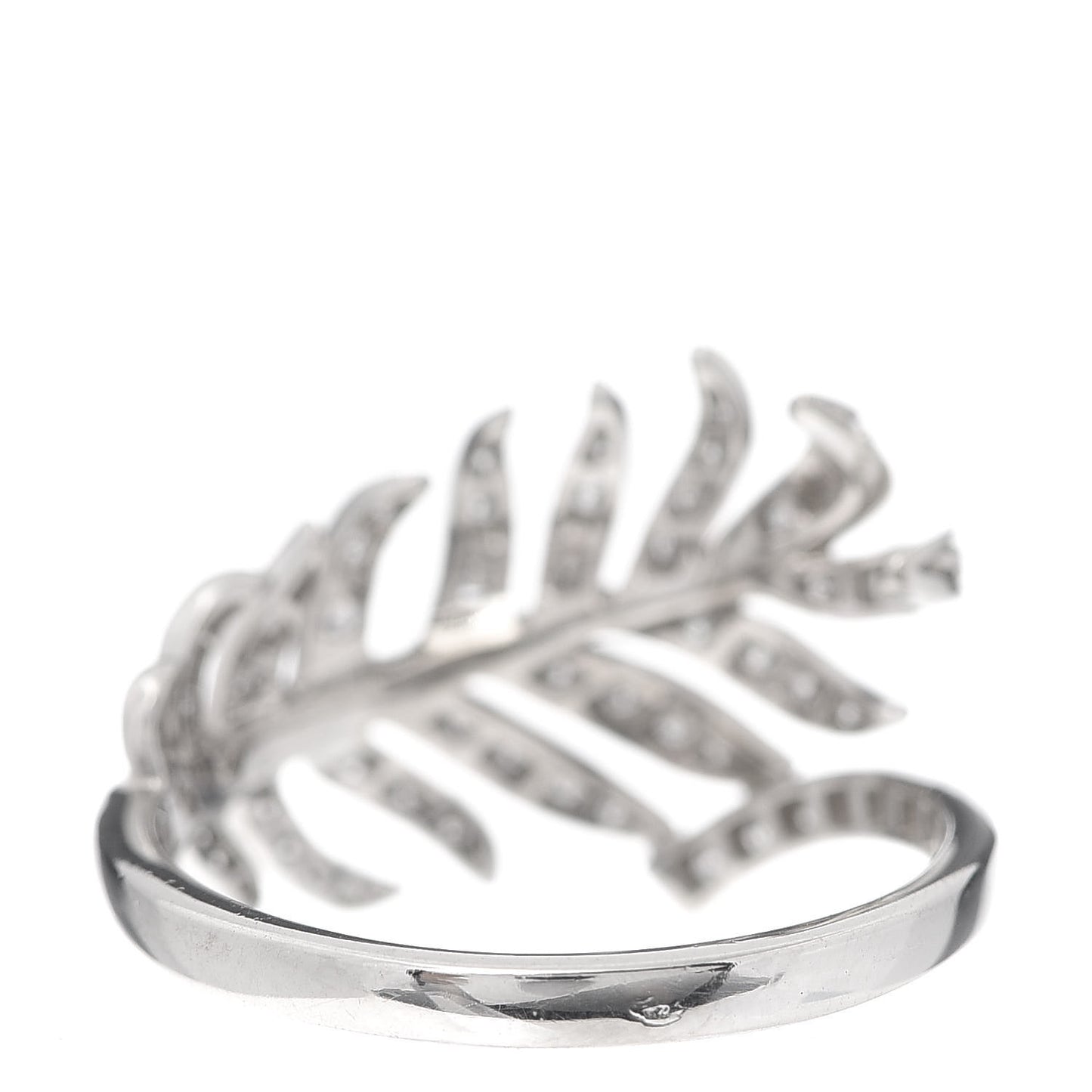 18K White Gold Diamond Plume De Ring 56 7.5