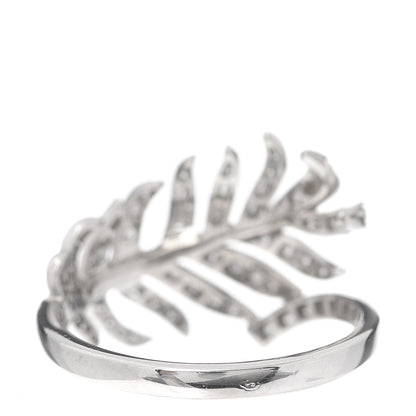 Chanel 18K White Gold Diamond Plume De Ring 56 7.5 4 of 6