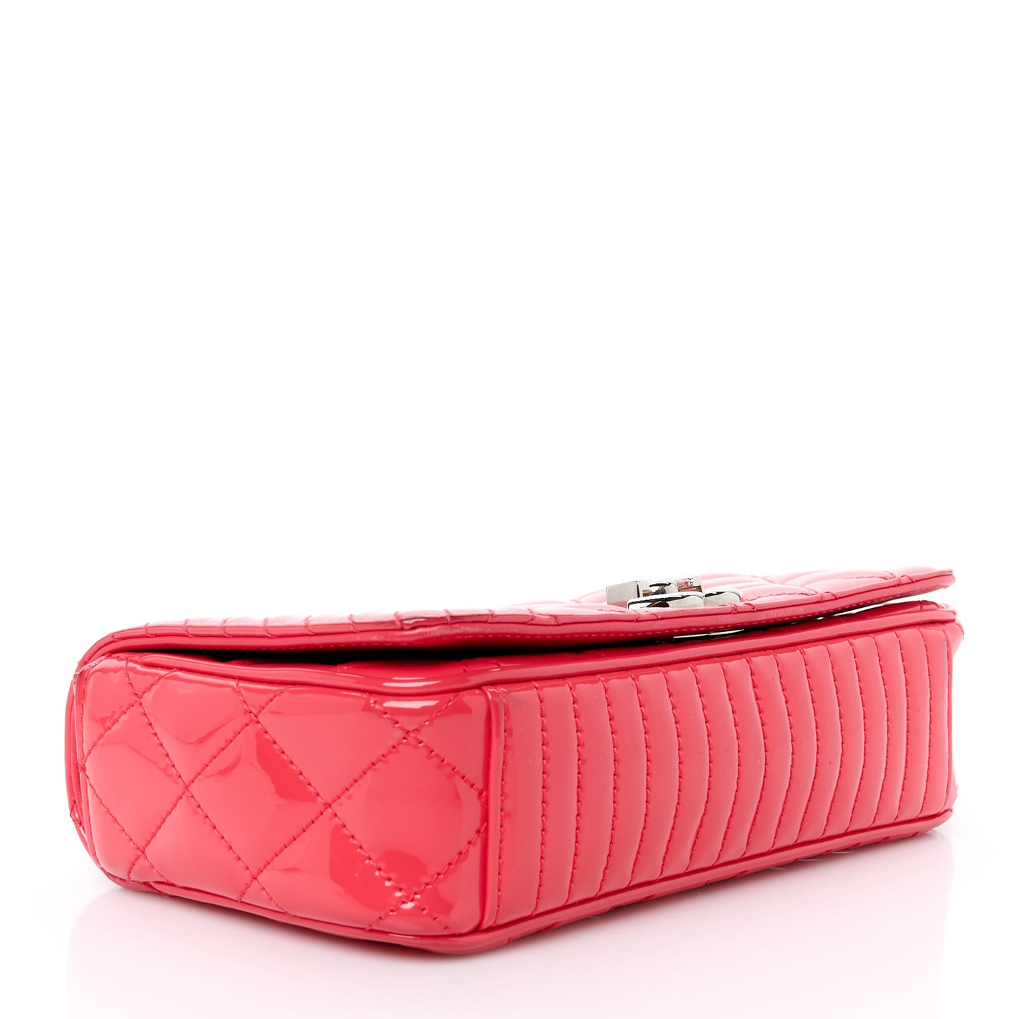 Patent Quilted Small Coco Boy Flap Pink