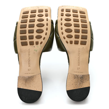 Bottega Veneta Nappa Quilted Rubber Lido Flat Sandals 37 Khaki 6 of 8