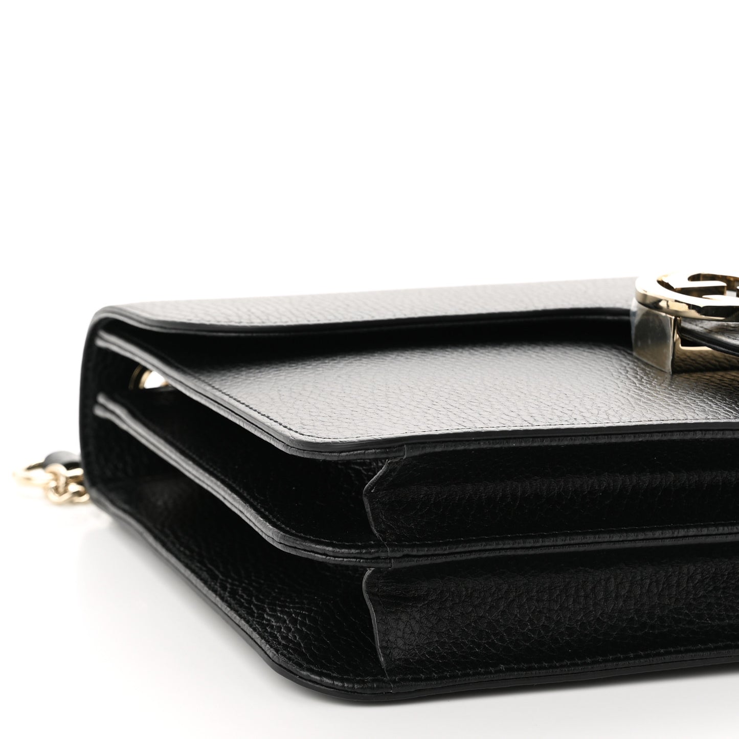 Dollar Calfskin Interlocking G Shoulder Bag Black