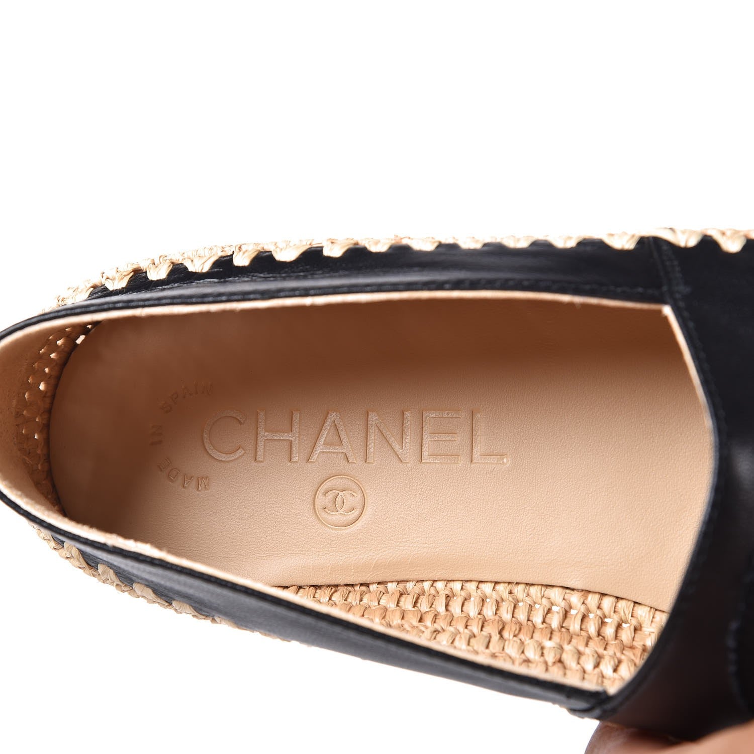 Chanel Lambskin Grosgrain CC Espadrilles 36 Black 7 of 9
