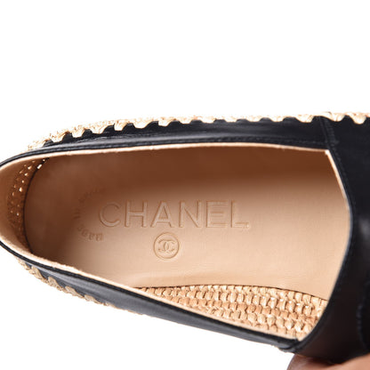 Chanel Lambskin Grosgrain CC Espadrilles 36 Black 7 of 9