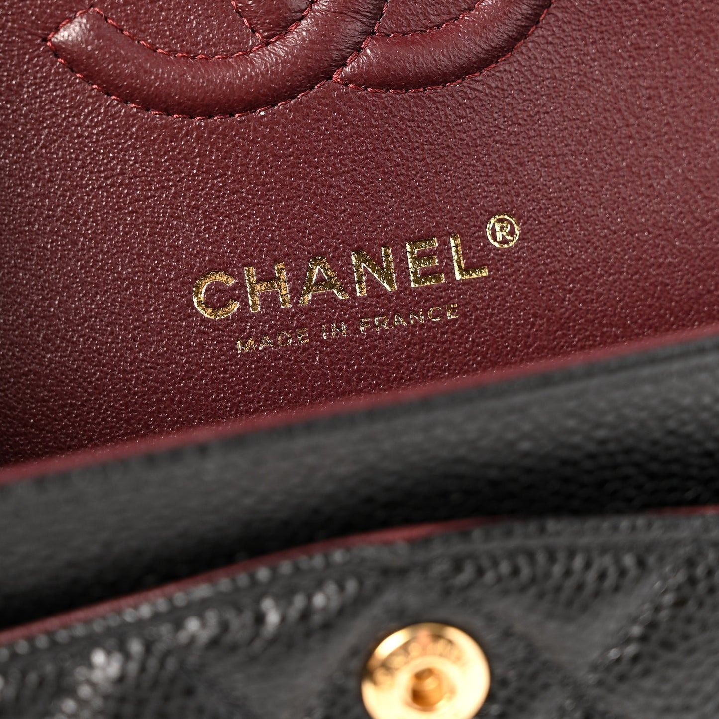 Caviar Quilted Small Double Flap Black
