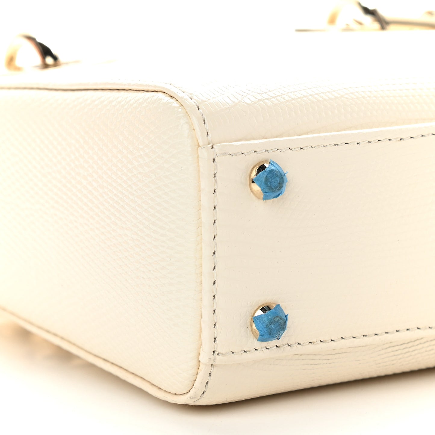 Lizard Mini Lady Dior White