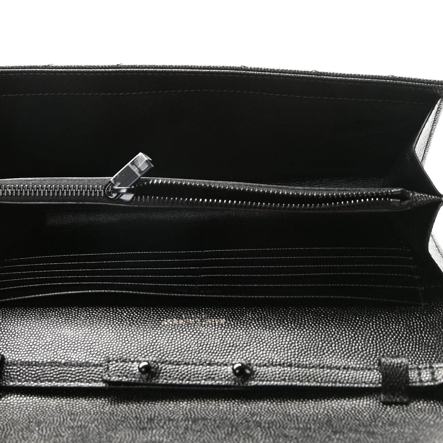 Grain De Poudre Matelasse Chevron Monogram Chain Wallet Black