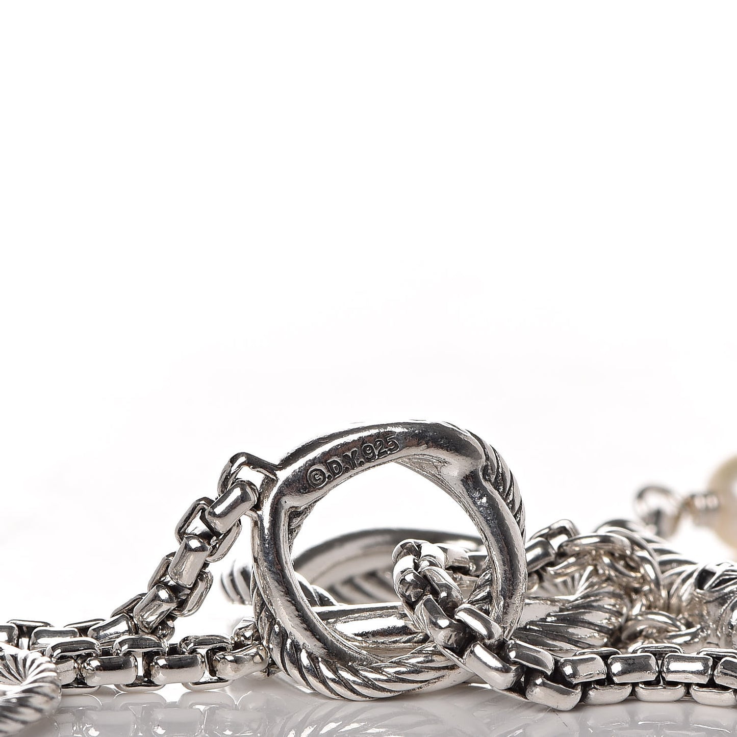 Sterling Silver Pearl Infinity Station Chain Necklace