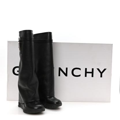 Givenchy Grained Calfskin Shark Lock Biker Knee Boots 40 Black 7 of 7