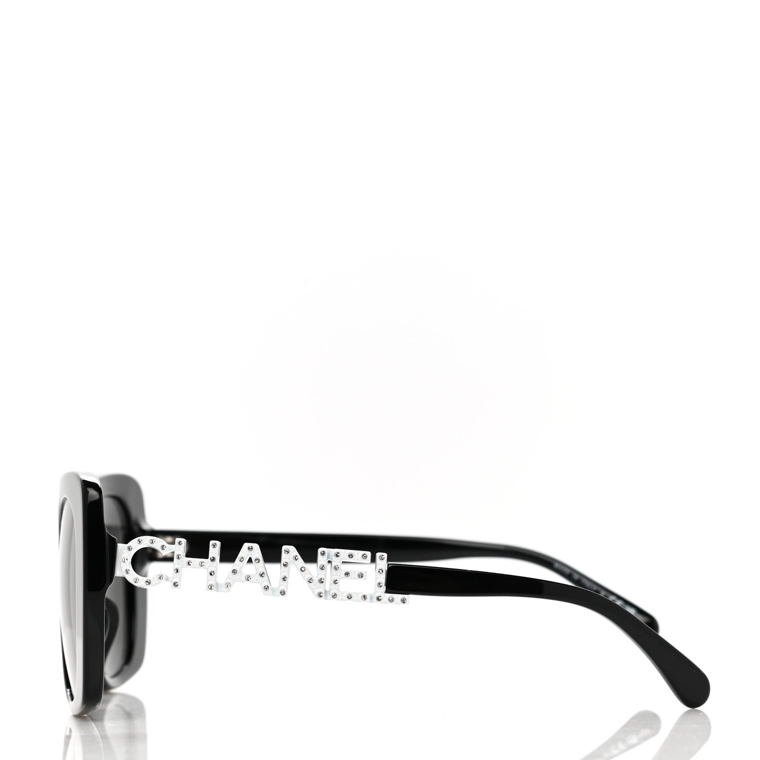 Chanel Acetate Strass Square Sunglasses 5422-B-A Black White 3 of 6