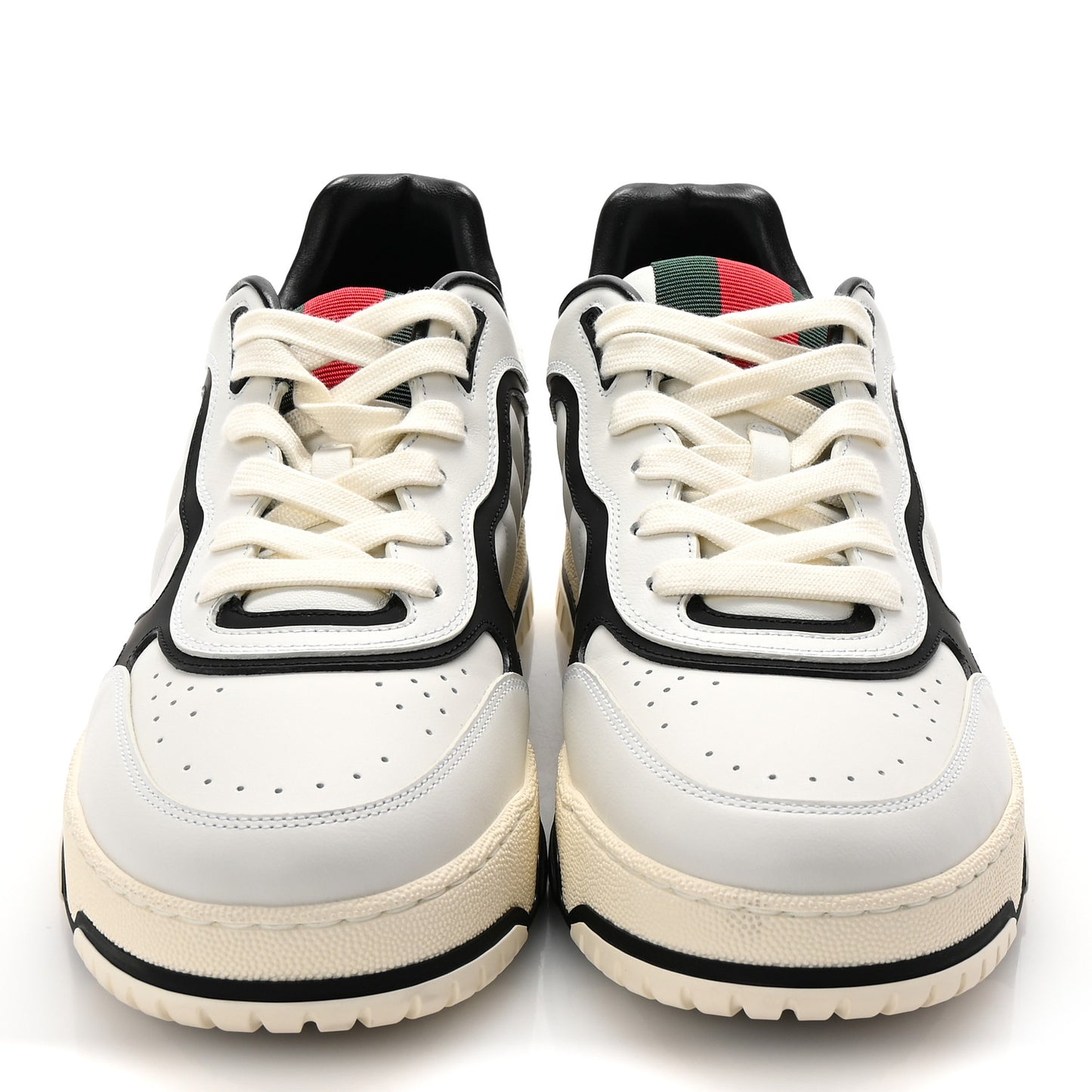 Calfskin Mens Re-Web Sneakers 10.5 Black White