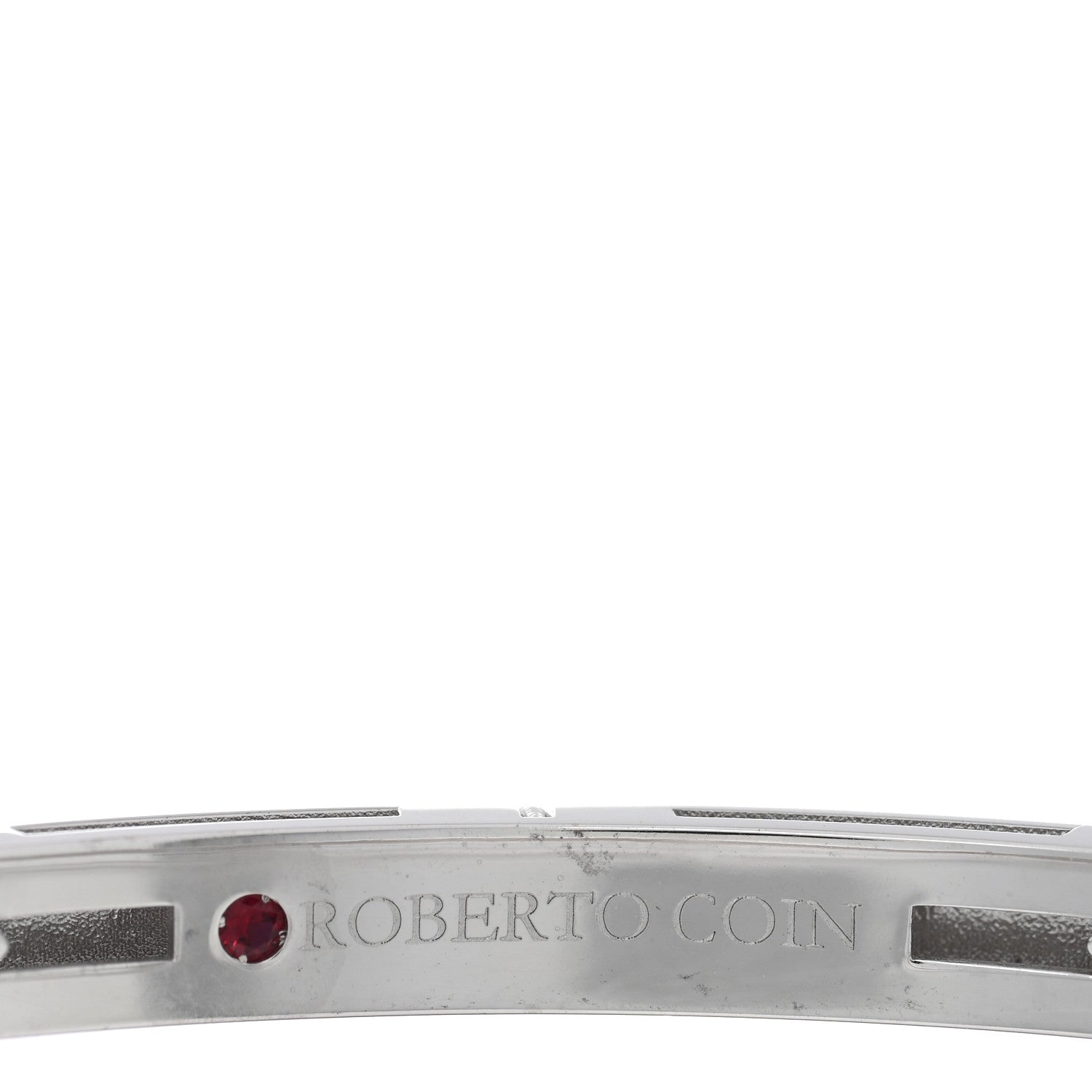 Roberto Coin 18K White Gold Diamond Love in Verona Bangle Bracelet 3 of 4