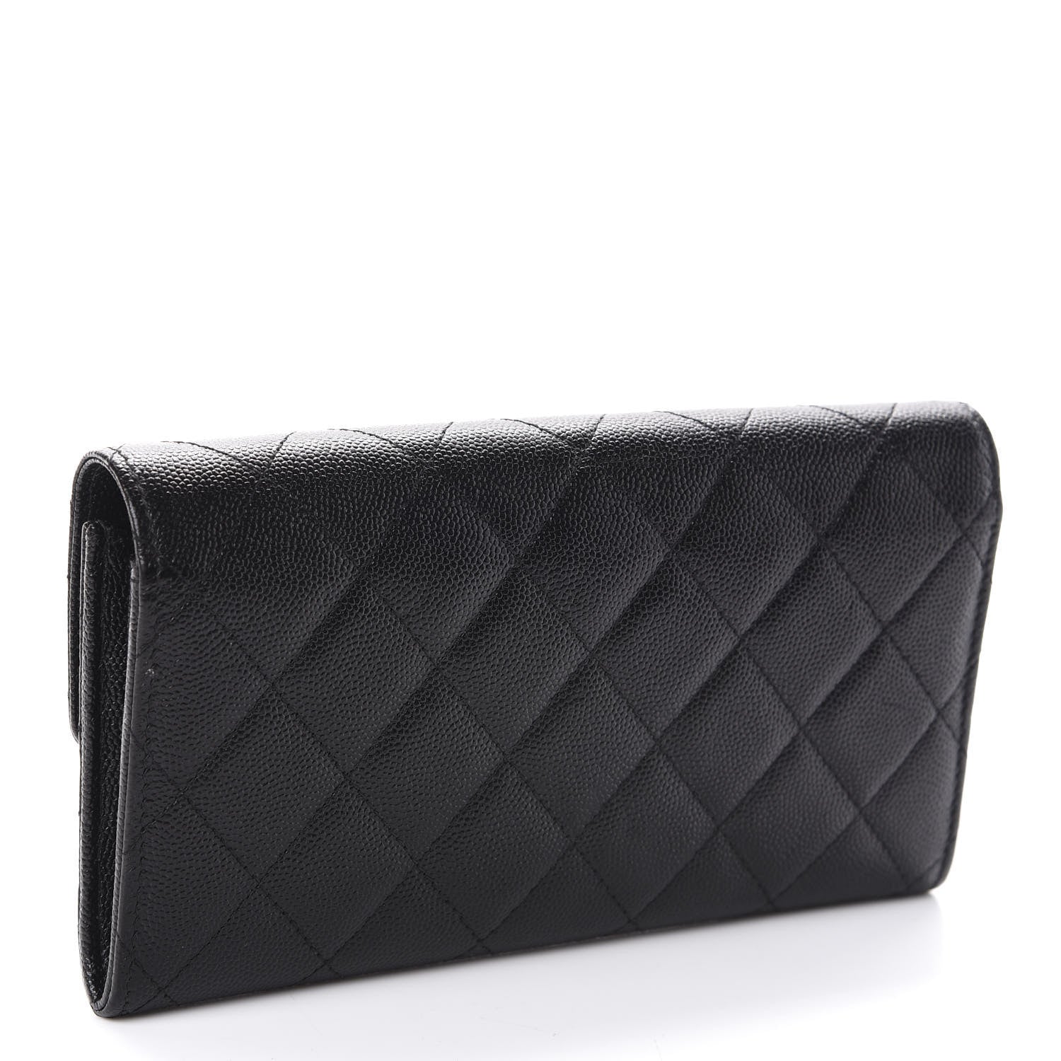 Chanel Caviar Quilted Large Golden Class Gusset Flap Wallet Black 3 of 7