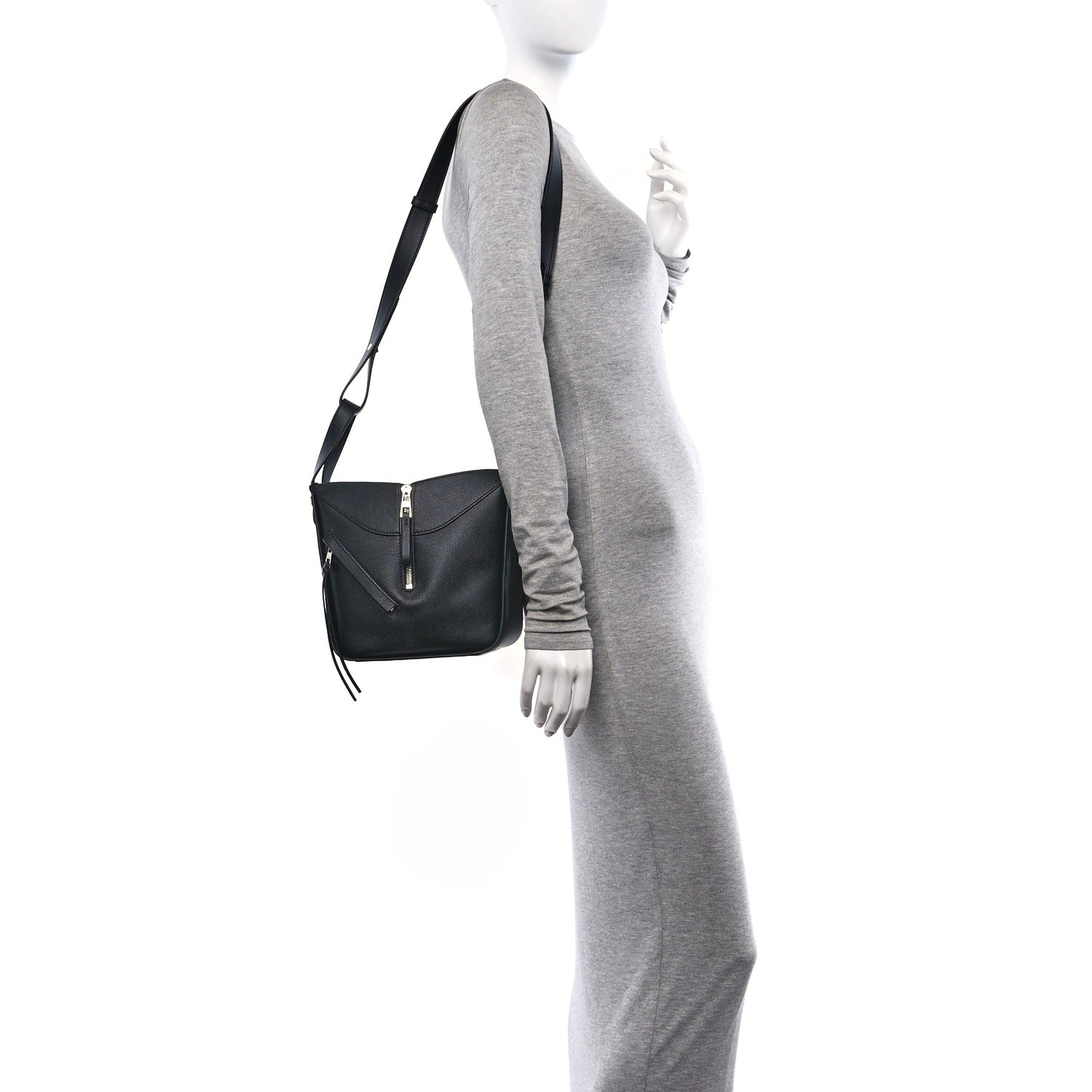 Loewe Soft Grained Calfskin Compact Hammock Shoulder Bag Black 2 of 9