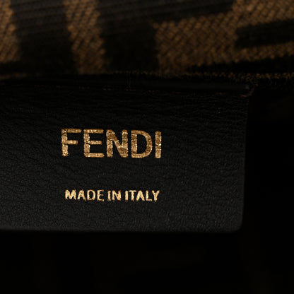 Fendi Shiny Nappa Fabric Jacquard FF 1974 Midi Fendi Tobacco Moro Ebano 6 of 10