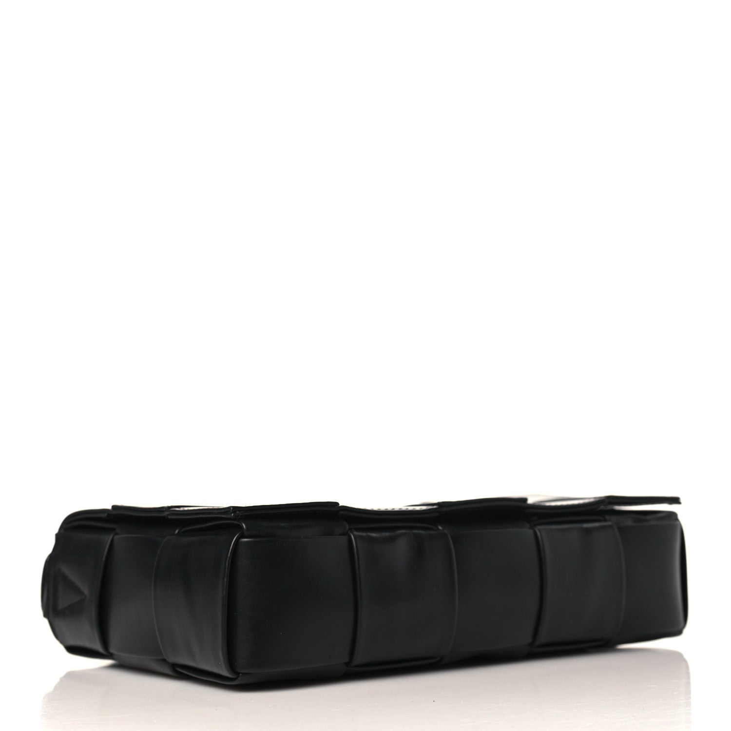 Bottega Veneta Paper Calfskin Maxi Intreccio Cassette Crossbody Bag Black 4 of 8