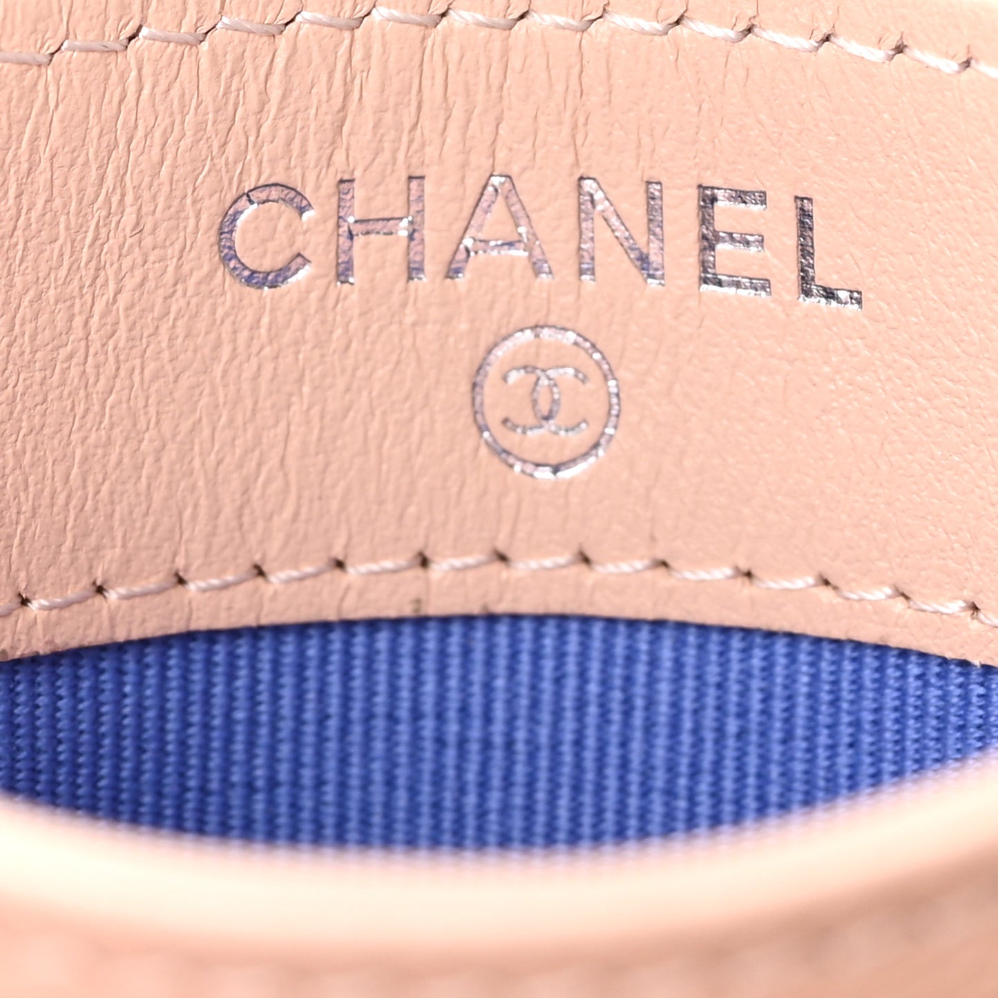 Caviar Quilted Chanel 19 Card Holder Pink Blue