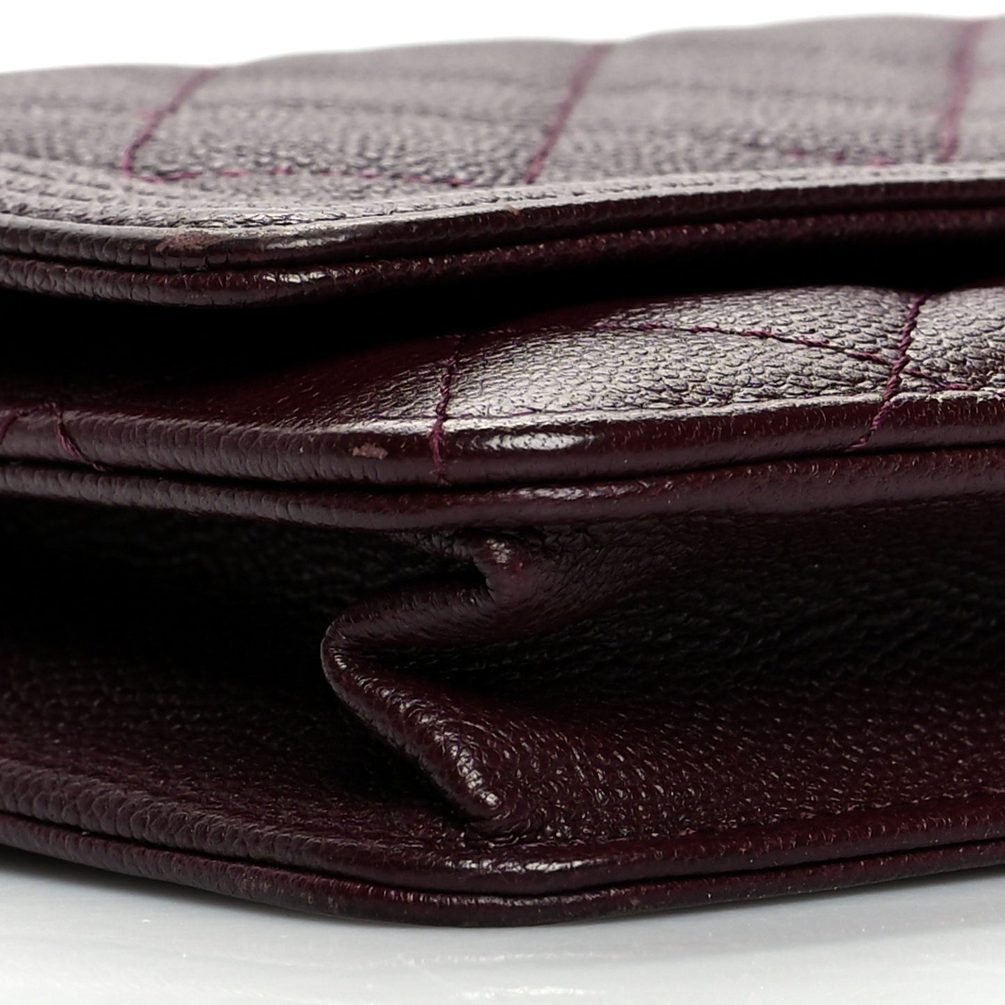 Caviar Quilted Boy Wallet On Chain WOC Dark Purple