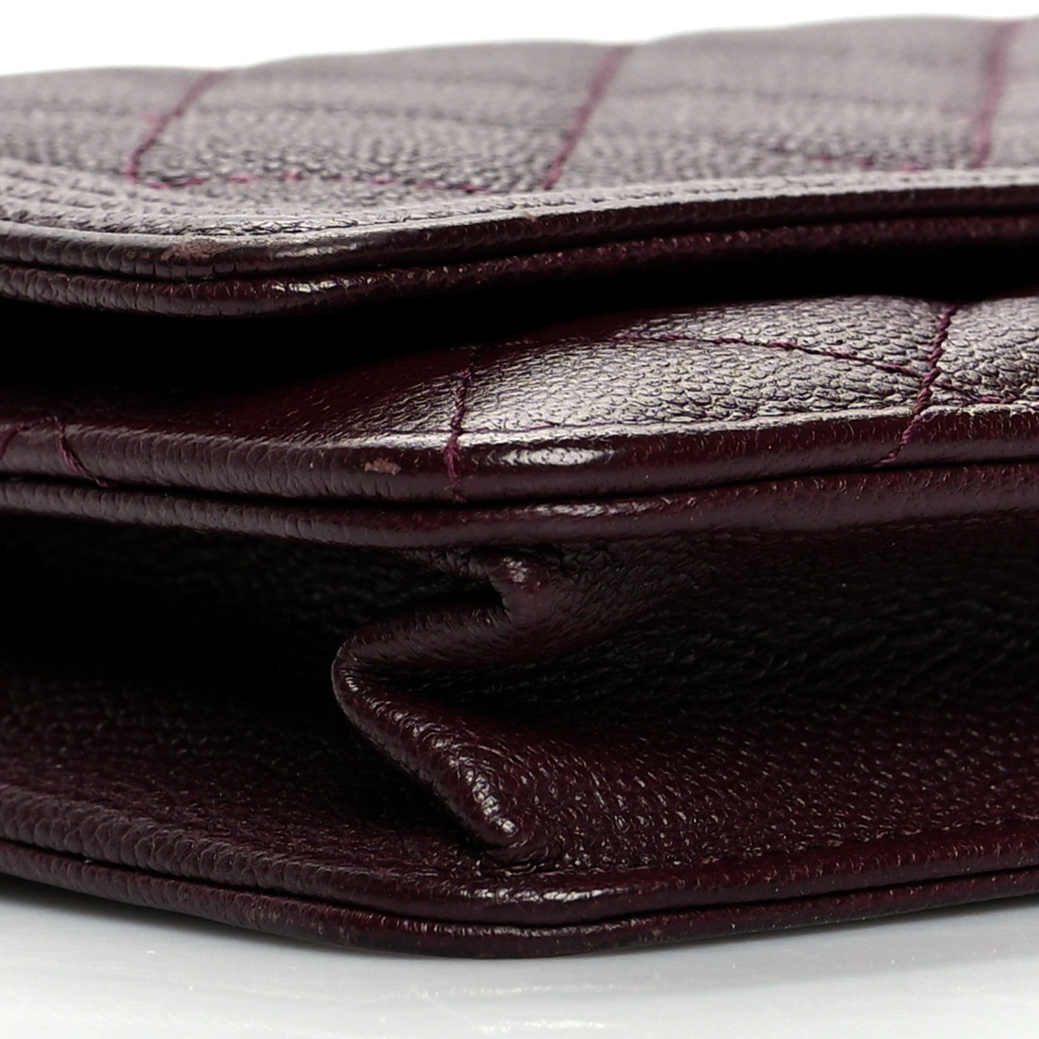 Chanel Caviar Quilted Boy Wallet On Chain WOC Dark Purple 8 of 9