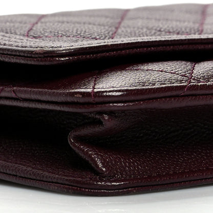 Chanel Caviar Quilted Boy Wallet On Chain WOC Dark Purple 8 of 9