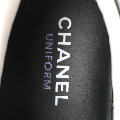 Chanel Calfskin CC Womens Uniform Sneakers 37.5 Black 8 of 9