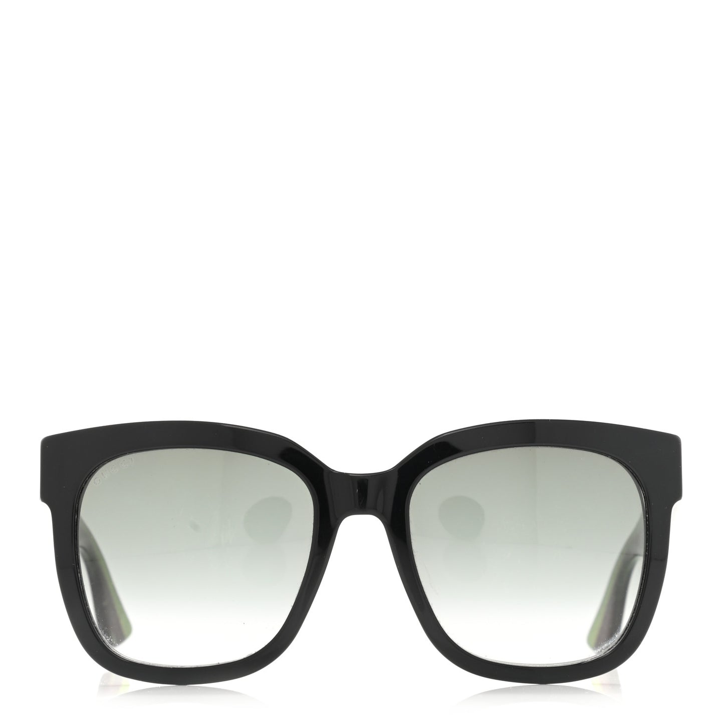 Acetate Square Frame Web Glitter Sunglasses GG0034S Black Green