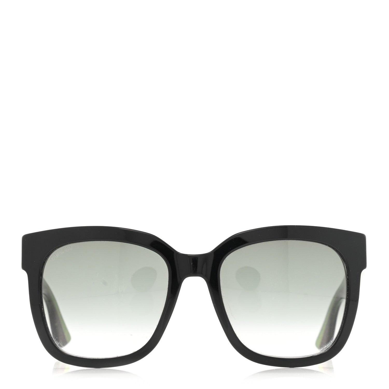 Gucci Acetate Square Frame Web Glitter Sunglasses GG0034S Black Green 2 of 8