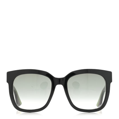 Gucci Acetate Square Frame Web Glitter Sunglasses GG0034S Black Green 2 of 8