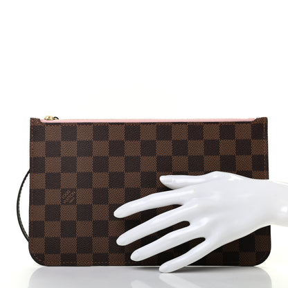 Louis Vuitton Damier Ebene Neverfull MM GM Pochette Rose Ballerine 2 of 6