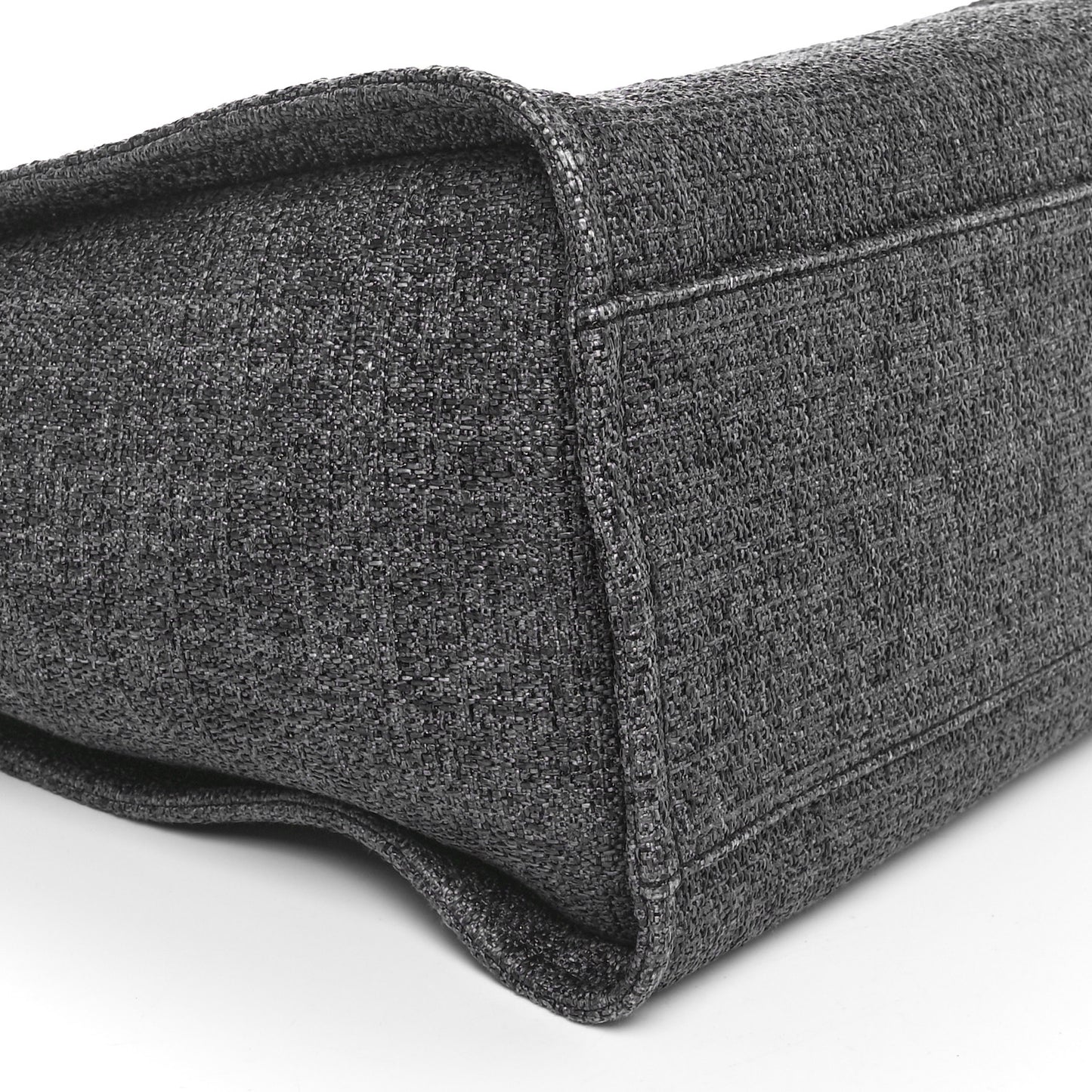 Lurex Boucle Medium Deauville Tote Black